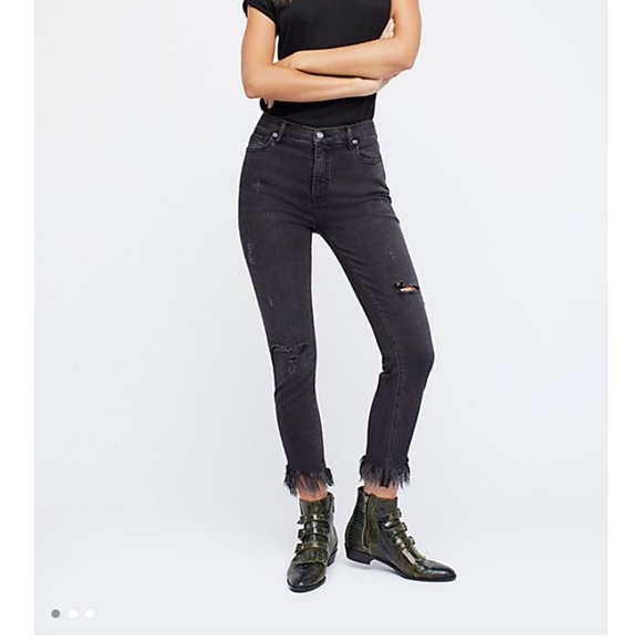 Free people black distressed jeans - Picture 3 of 3